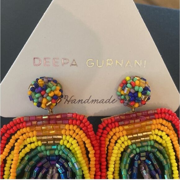 Anthropologie Deepa Gurnani Rainbow Chandelier Earrings NWT - Picture 6 of 11